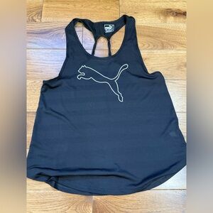 Puma Black Athletic Tank with white Logo